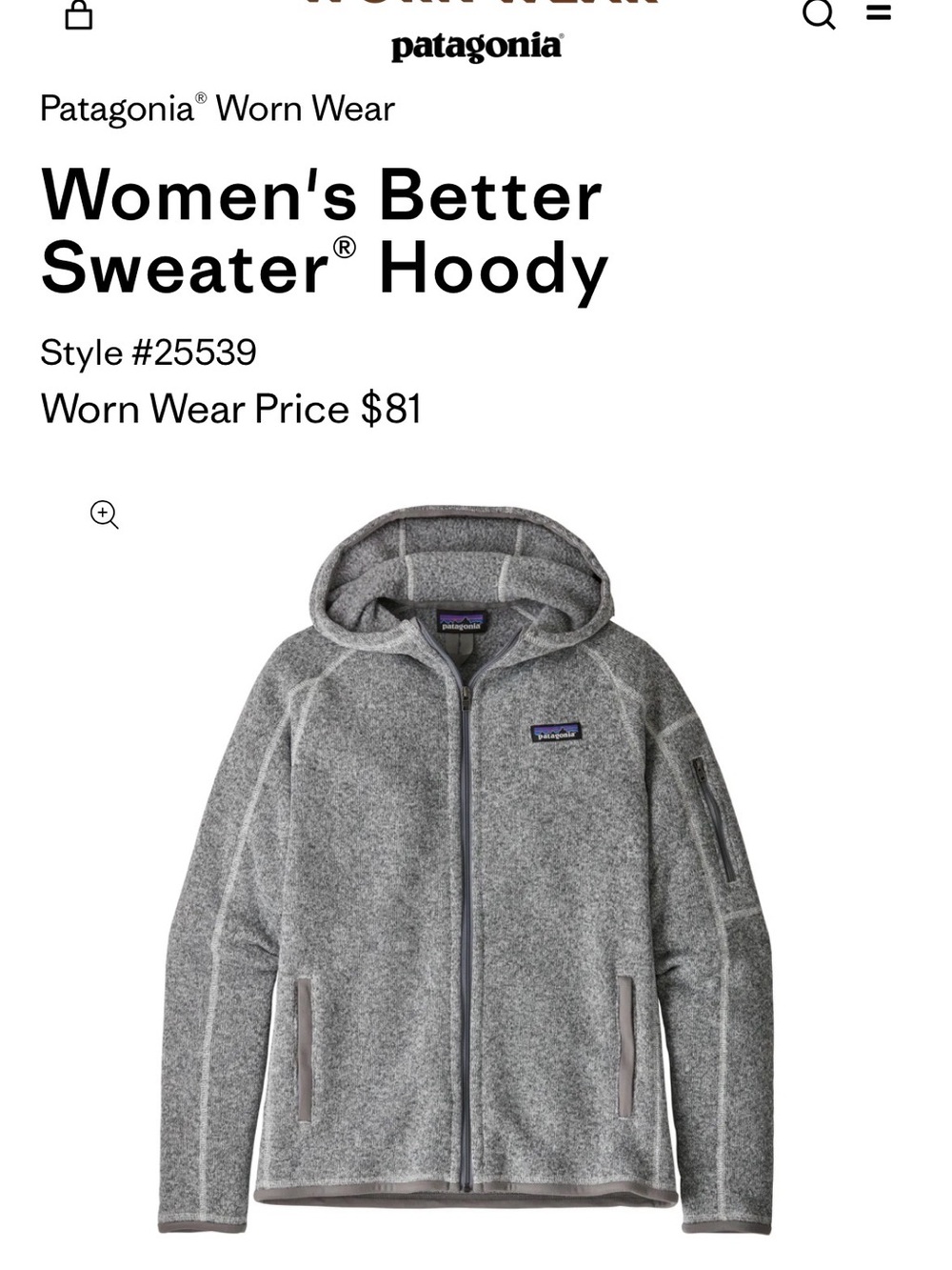 Patagonia Gray Heather Fleece Hoody with Logo Patch